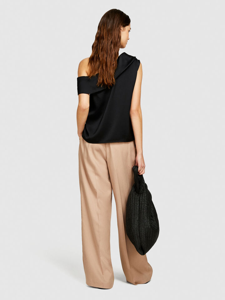 Single-shoulder top - women's tops - Black | Sisley image number 3